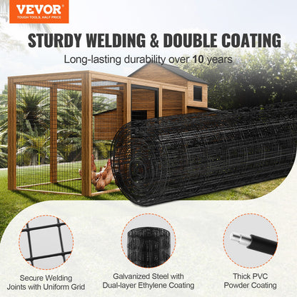 Hardware Cloth, 48 Inch x 50 Inch Galvanized Wire Mesh Roll, 16 Gauge Chicken Wire Fence Roll, Vinyl Coating Metal Wire Mesh for Chicken Coop Barrier, Rabbit Worm Fence, Poultry Enclosures