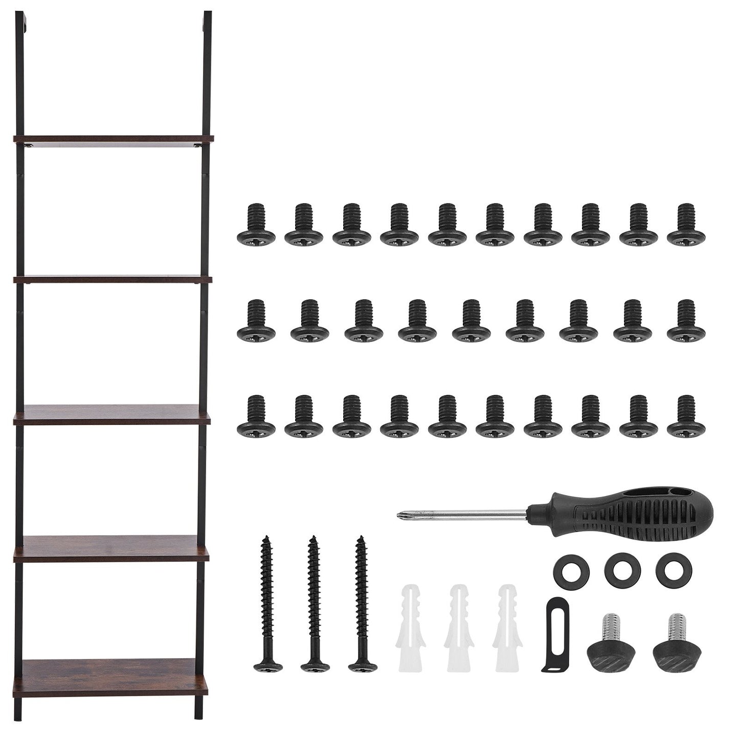 Industrial Square Pipe Hylla 5-vånings 17,3x11,8 tum väggfäste för sovrum