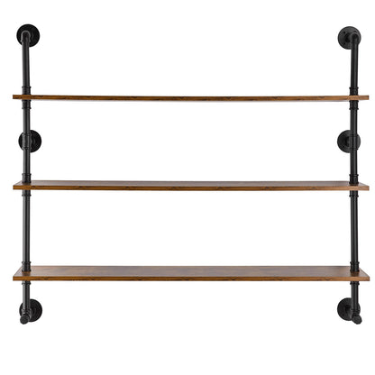 Industrial Pipe Hylla 3-vånings 48x9,84 tum väggfäste för kök sovrum