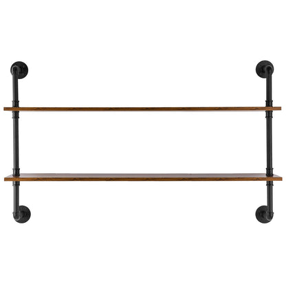 Industrial Pipe Hylla 2 Tier 48x 9,84in Väggfäste för kök sovrum