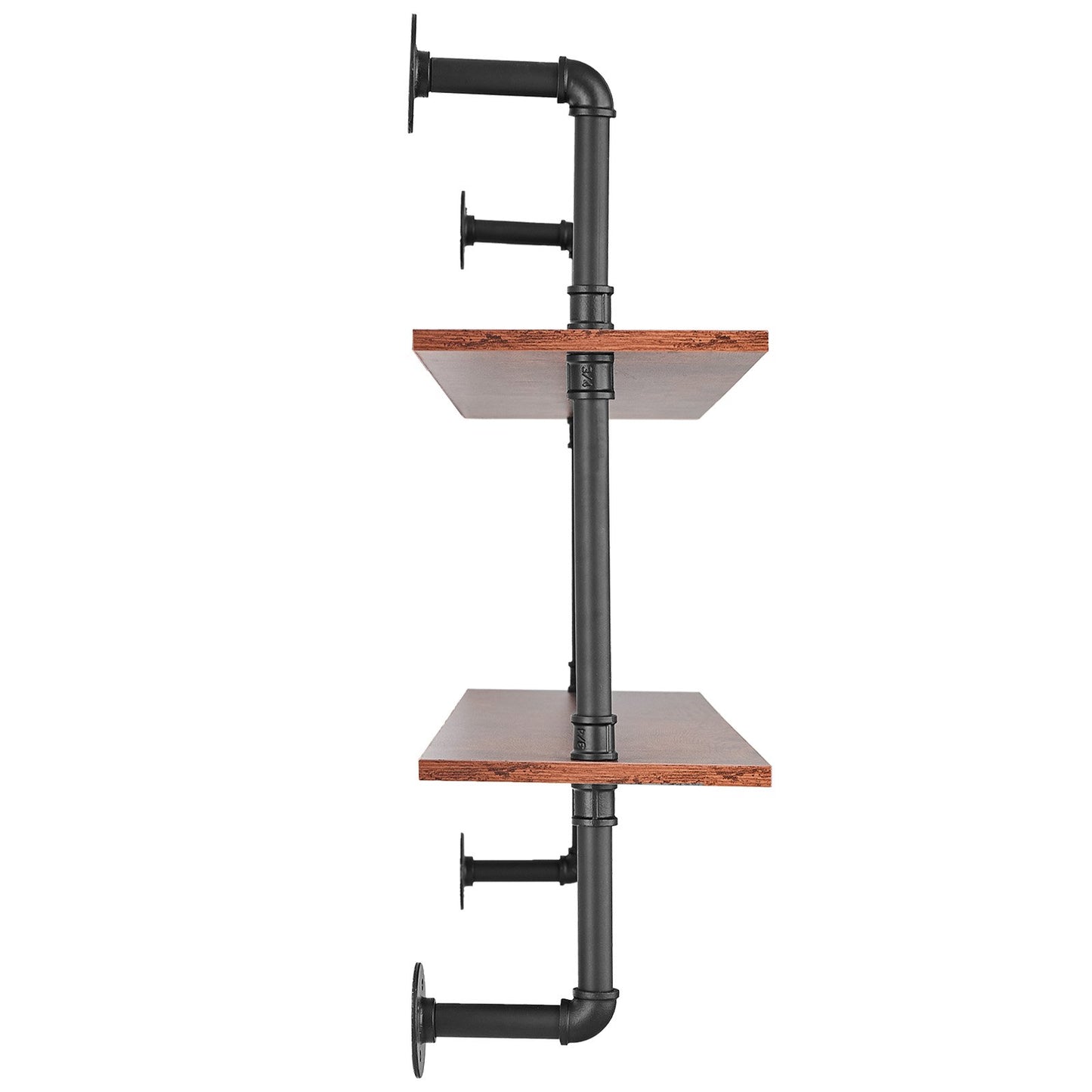 Industrial Pipe Hylla 2 Tier 48x 9,84in Väggfäste för kök sovrum