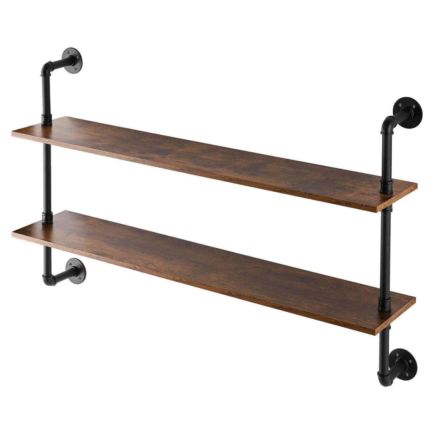 Industrial Pipe Hylla 2 Tier 48x 9,84in Väggfäste för kök sovrum