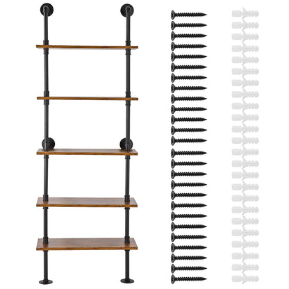 Industrial Pipe Hylla 5 Tier 24x9.84in Väggfäste för kök sovrum