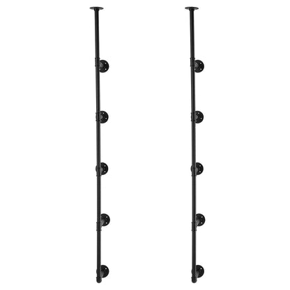 Industrial Pipe Hylla 5 våningar 2PCS 9,84in W Väggmonterade plankor ingår INTE