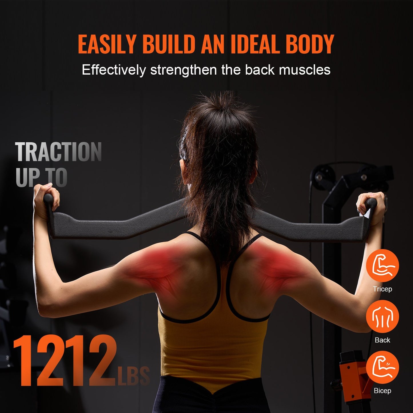 LAT Pulldown Bar Tricep Handtag Attachment V-bar kabelmaskin för hemmagym