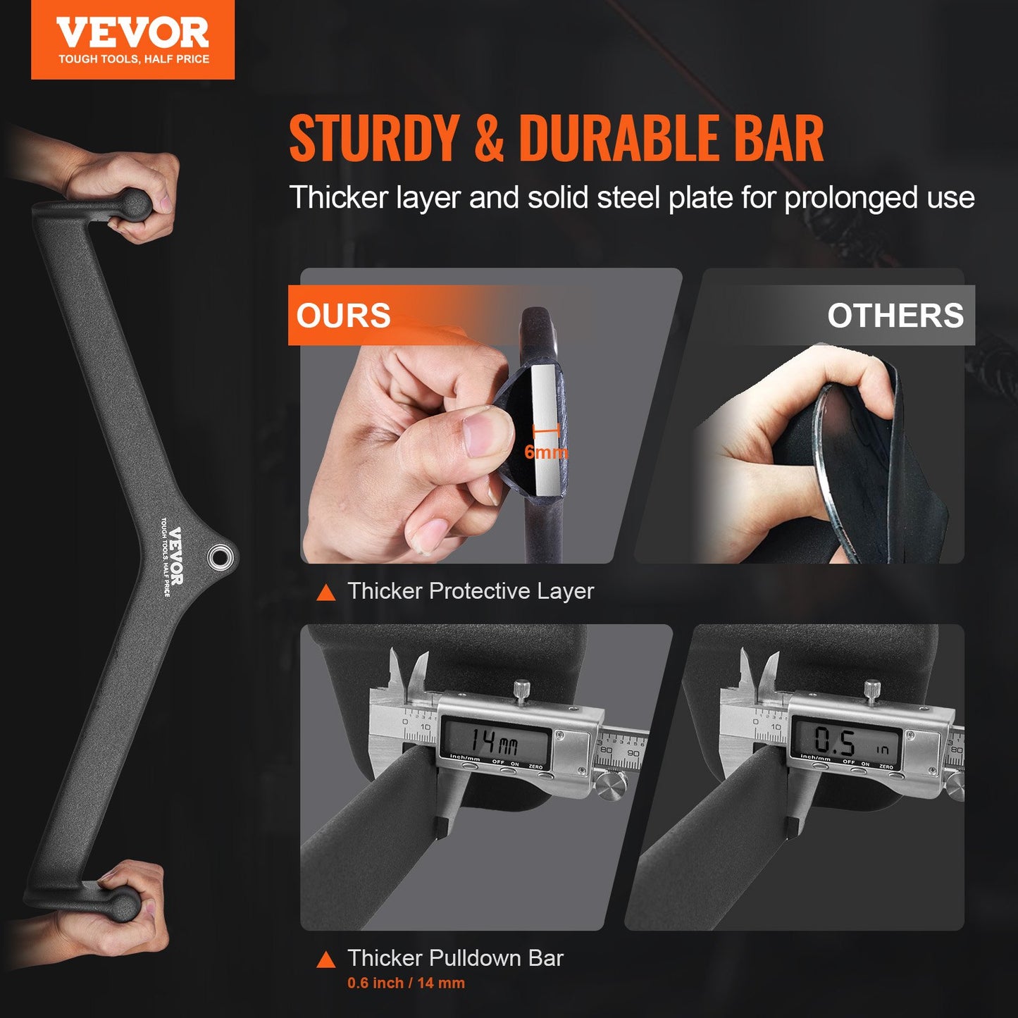 LAT Pulldown Bar Tricep Handle Attachment V-bar Cable Machine for Home Gym