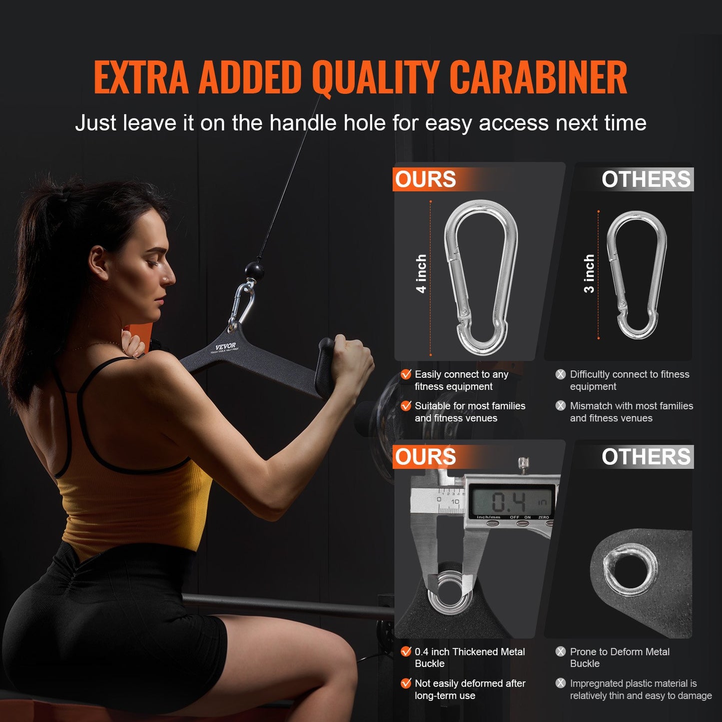 LAT Pulldown Bar Tricep Handle Attachment V-bar Cable Machine for Home Gym