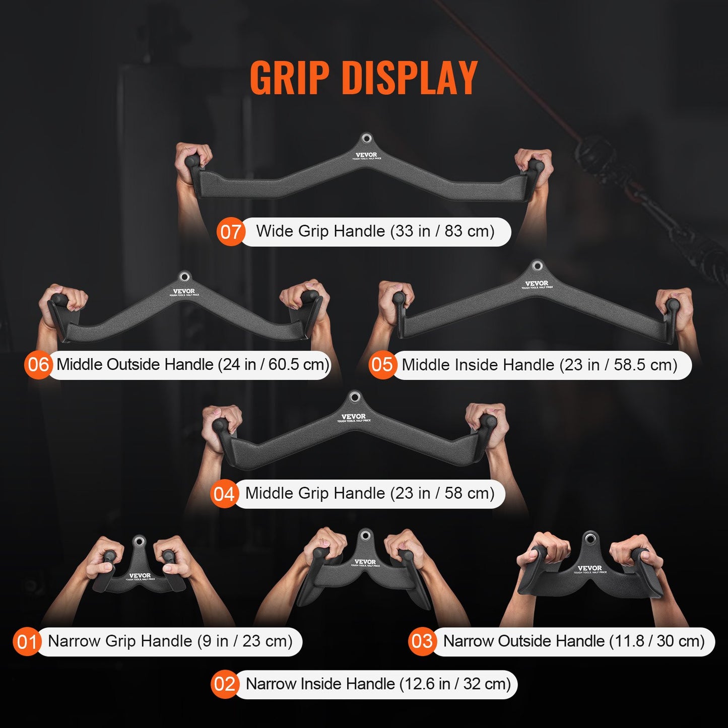 LAT Pulldown Bar Griff Befestigung V-bar T-bar Kabel Maschine für Home Gym