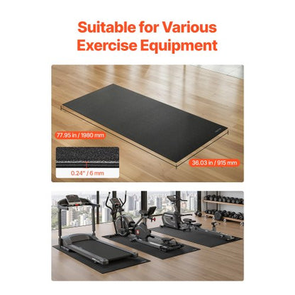 Treadmill mat for carpet 6 mm thick 915x1980 mm exercise mat for equipment