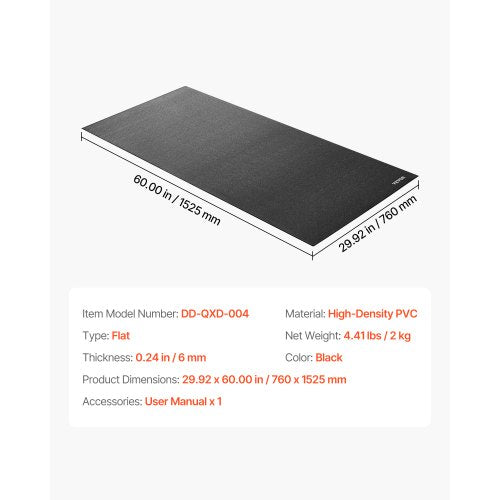 Treadmill mat for carpet 6 mm thick 760x1525 mm exercise mat for equipment