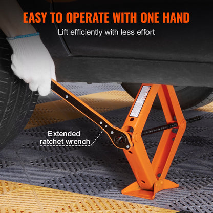Scissor Jack, 2,5 Ton/5512 lbs Scissor Car Jack, 3,7"-17,1" Lifting Range Scissor Lift Jack med spärrhandtag och L-skiftnyckel, bärbar däckdomkraft för bilar Lastbilar Sedans MPVs