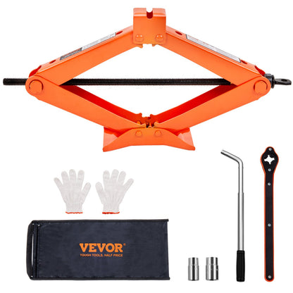Scissor Jack, 2,5 Ton/5512 lbs Scissor Car Jack, 3,7"-17,1" Lifting Range Scissor Lift Jack med spärrhandtag och L-skiftnyckel, bärbar däckdomkraft för bilar Lastbilar Sedans MPVs