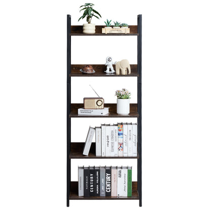 Metal Bookcase Open Bookcase 5-Level for Living Room Bedroom &amp; Office