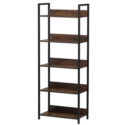 Metal Bookcase Open Bookcase 5-Level for Living Room Bedroom &amp; Office