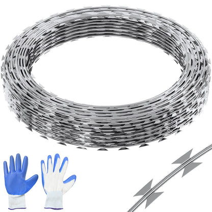 Razor Wires, 147 ft Razor Taggtråd, 3 Rolls Razor Wire Fäktning Razor Razor staket, Razor Ribbon Taggtråd Galvaniserat Razor Wire staket, Rolls Razor for Garden