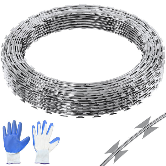 Razor Wires, 147 ft Razor Taggtråd, 3 Rolls Razor Wire Fäktning Razor Razor staket, Razor Ribbon Taggtråd Galvaniserat Razor Wire staket, Rolls Razor for Garden