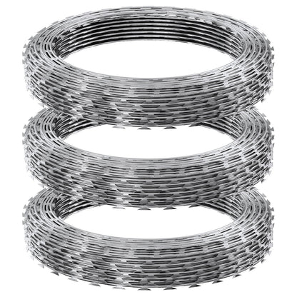Razor Wires, 147 ft Razor Taggtråd, 3 Rolls Razor Wire Fäktning Razor Razor staket, Razor Ribbon Taggtråd Galvaniserat Razor Wire staket, Rolls Razor for Garden