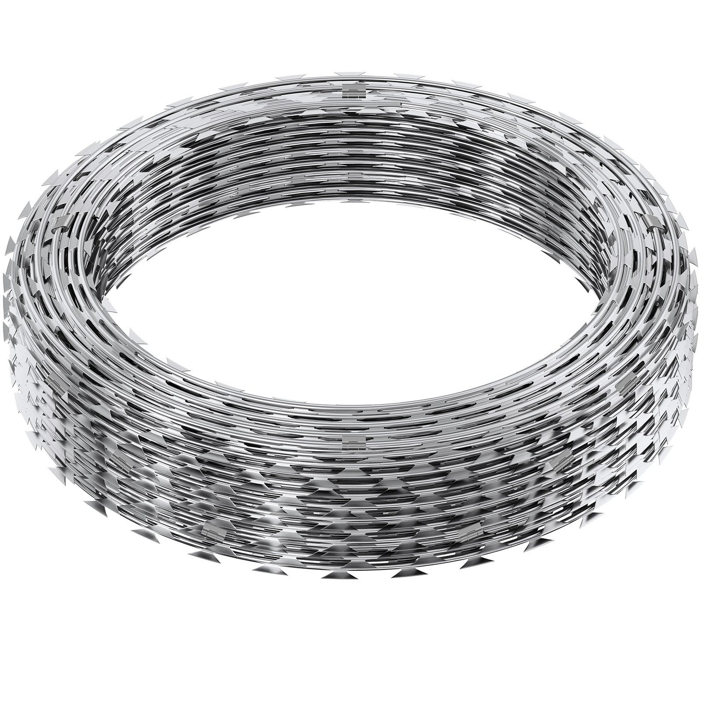 Razor Wires, 147 ft Razor Barbed Wire, 3 Rolls Razor Wire Fence Razor Fence, Double Spiral Razor Ribbon Barbed Wire Galvanized Razor Wire Fence, Rolls Razor for Garden