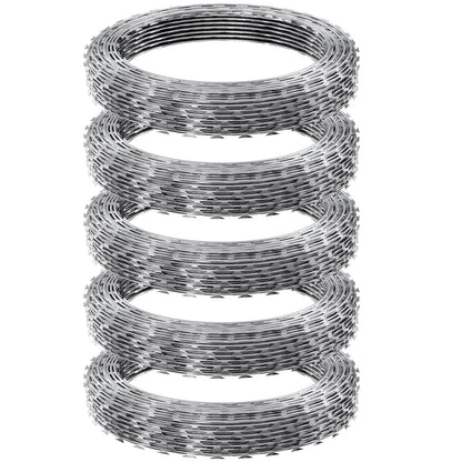Razor Wires, 246 ft Razor Taggtråd, 5 Rolls Razor Wire Fäktning Razor Razor staket, Razor Ribbon Taggtråd Galvaniserat Razor Wire staket, Rolls Razor for Garden