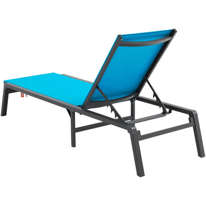 Chaise Lounge Chair Outdoor Patio Lounge Chair Adjustable 5-Position 2 pcs