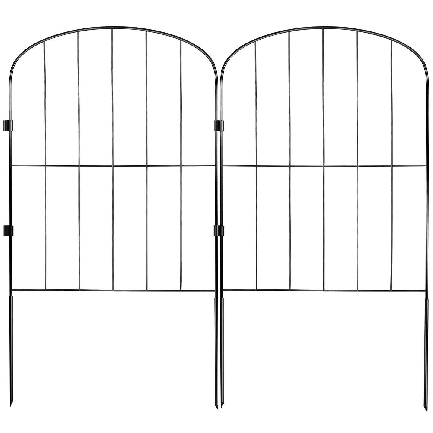 Garden Fence, No Dig Fence 24''(H)x13''(L) Animal Barrier Fence, Decorative Underground Garden Fence with 2 Inch Spike Spacing, Metal Dog Fence for Yard and Patio, 28-Pack