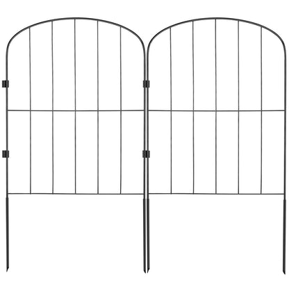 Garden Fence, No Dig Fence 24''(H)x13''(L) Animal Barrier Fence, Underground Decorative Garden Fence with 2 Inch Spike Spacing, Metal Fence for Yard and Patio, 10-Pack