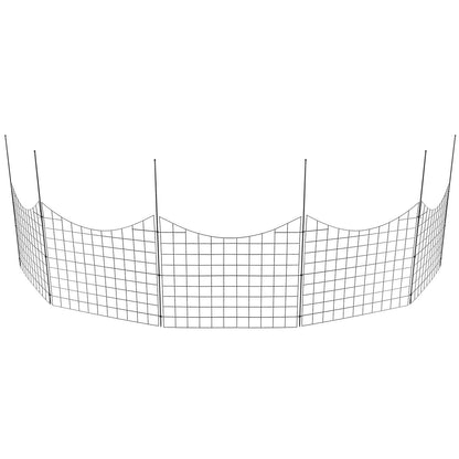 Trädgårdsstaket, inget grävstaket 36,6''(H)x29,5''(L) djurbarriärstaket, dekorativt underjordiskt trädgårdsstaket med 2,5 tums spikavstånd, hundstaket i metall för gården och uteplatsen, 5-pack