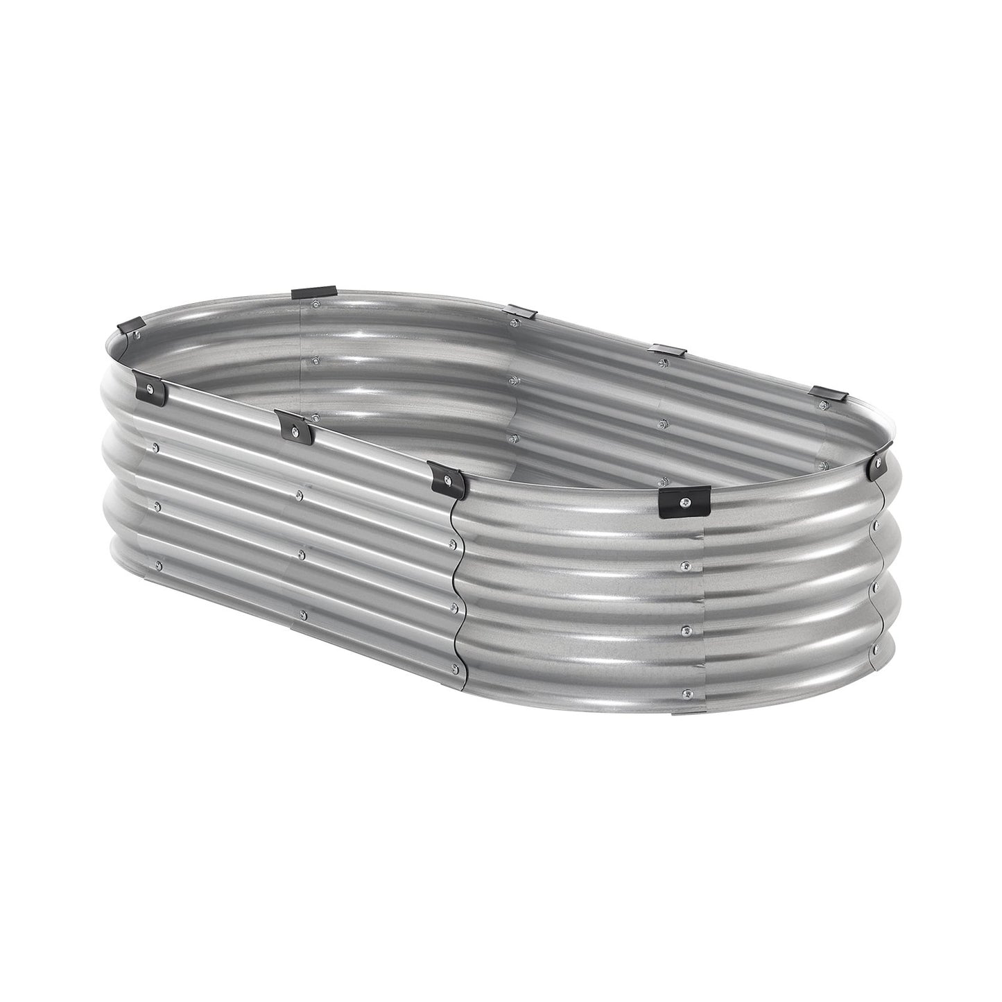 Metal Upphöjd trädgårdssäng 4x2x1 ft Utomhus galvaniserad planteringslåda Silver