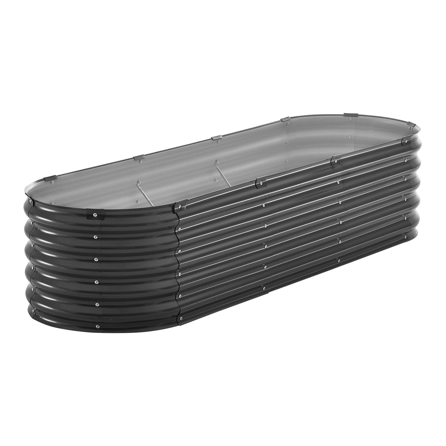 Metal Raised Garden Bed 6.56x1.96x1.4 Feet Galvanized Planter Box Dark Gray