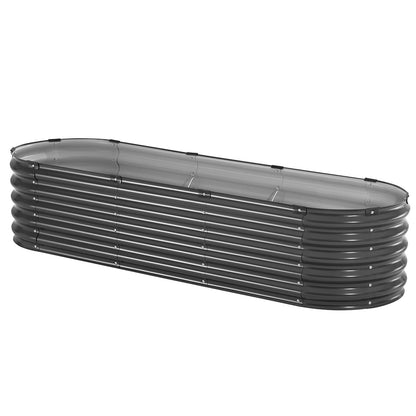 Metal Raised Garden Bed 6.56x1.96x1.4 Feet Galvanized Planter Box Dark Gray