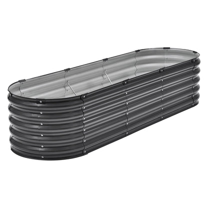 Metal Raised Garden Bed 6.56x1.96x1.4 Feet Galvanized Planter Box Dark Gray