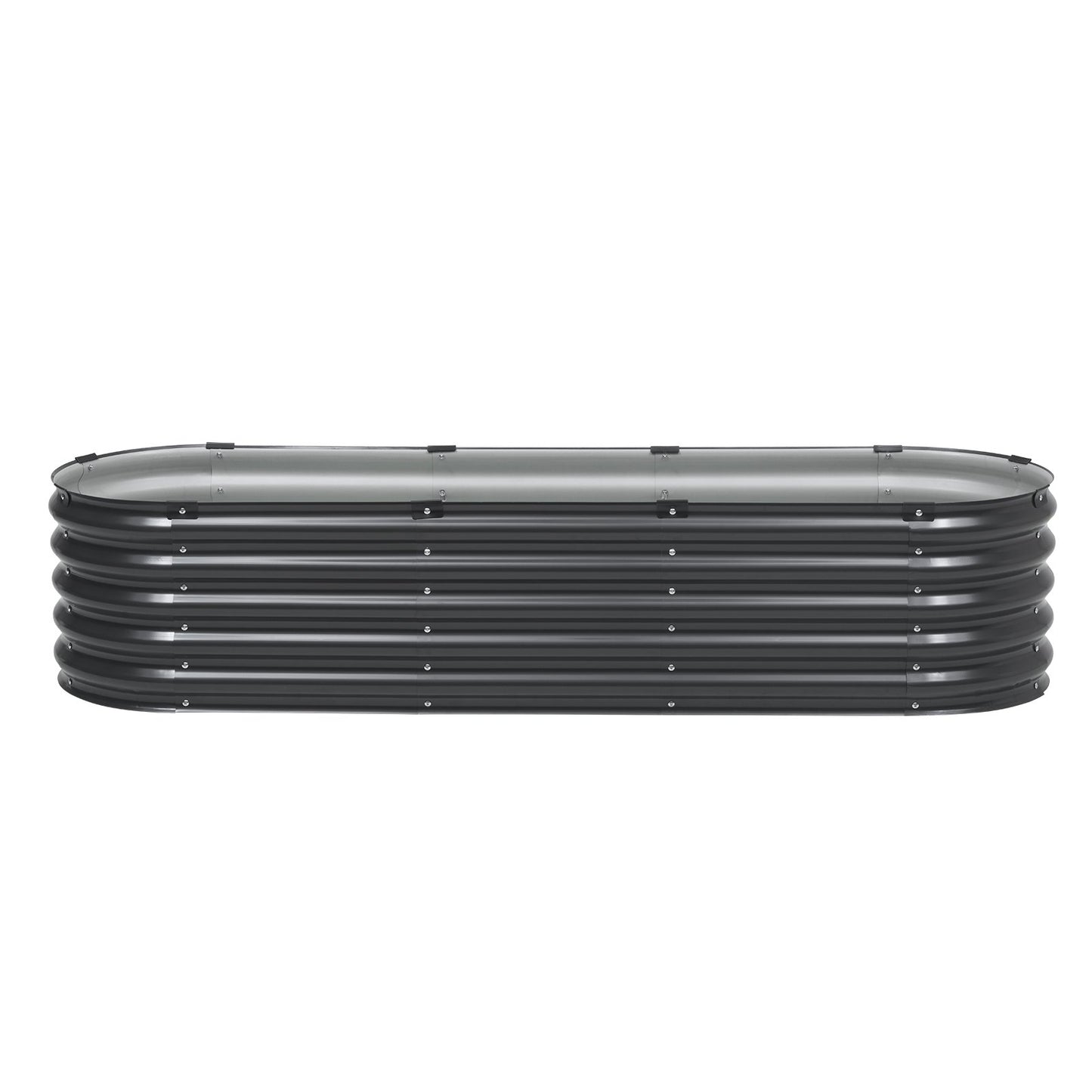 Metal Raised Garden Bed 6.56x1.96x1.4 Feet Galvanized Planter Box Dark Gray