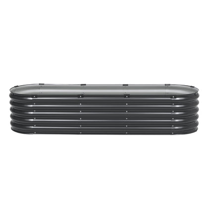Metal Raised Garden Bed 6.56x1.96x1.4 Feet Galvanized Planter Box Dark Gray
