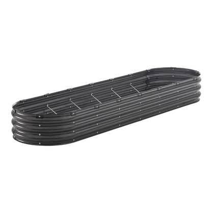 Metal Raised Garden Bed 8x2x1 ft Outdoor Galvanized Planter Box Dark Grey