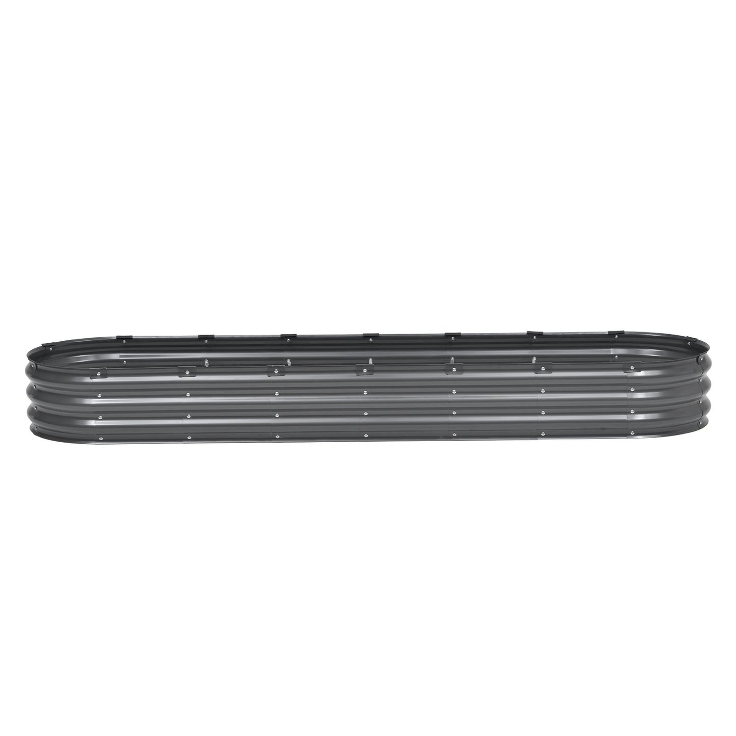 Metal Raised Garden Bed 8x2x1 ft Outdoor Galvanized Planter Box Dark Grey