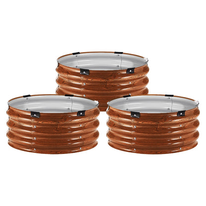 Metal Raised Garden Bed 2x1 Foot 3 Pcs Outdoor Galvanized Planter Wood Grain