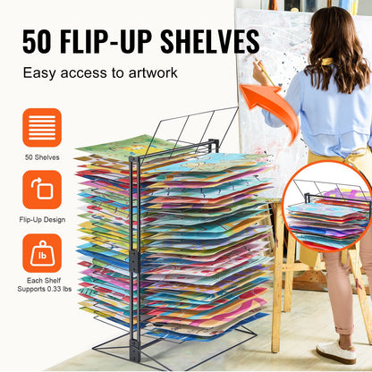 Art Drying Rack 50 Removable Shelves Painting Drying Rack for Classroom