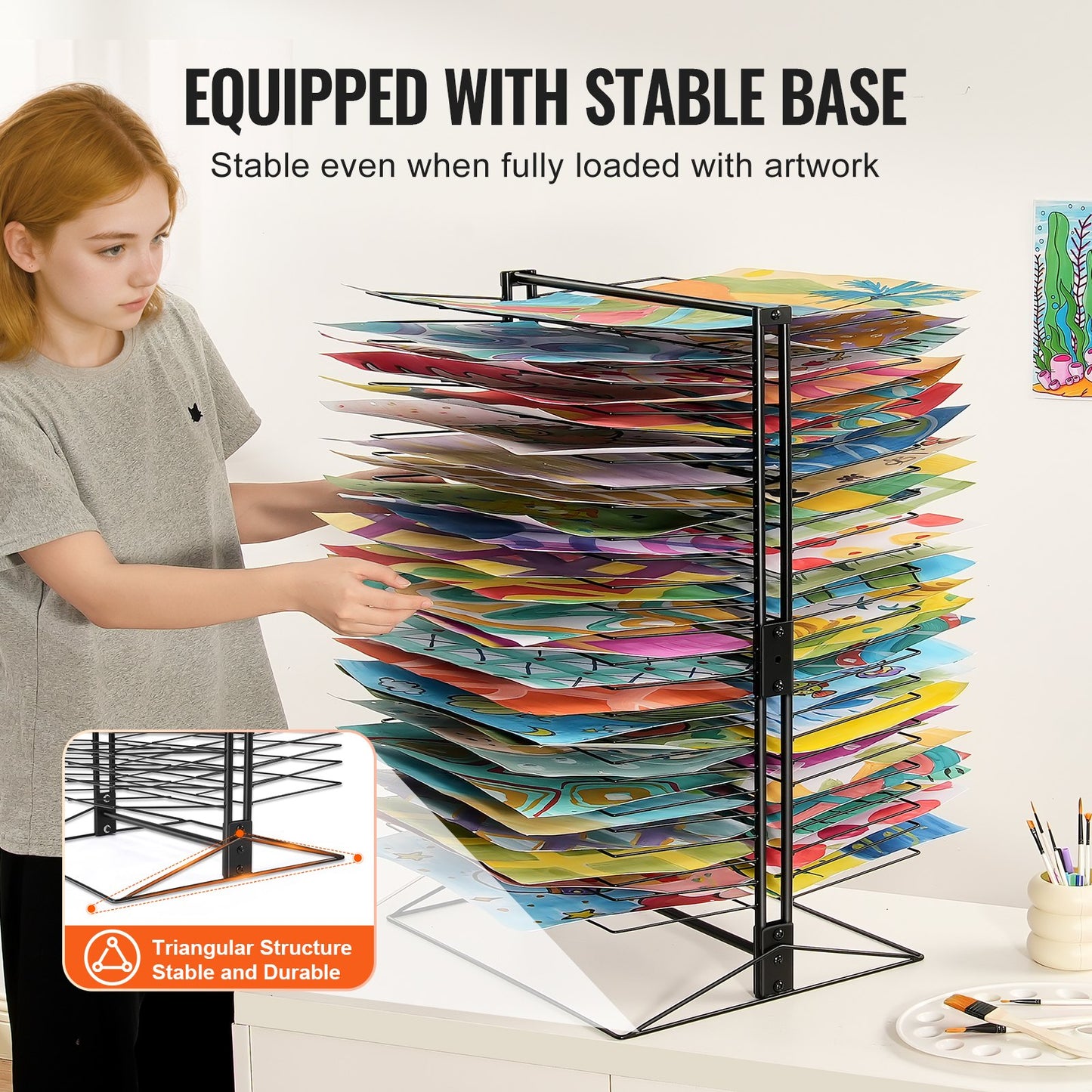 Art Drying Rack 50 Removable Shelves Painting Drying Rack for Classroom