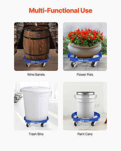 55 Gallon Drum Dolly 2000 lbs Barrel Dolly Cart Drum Caddy 4 Casters