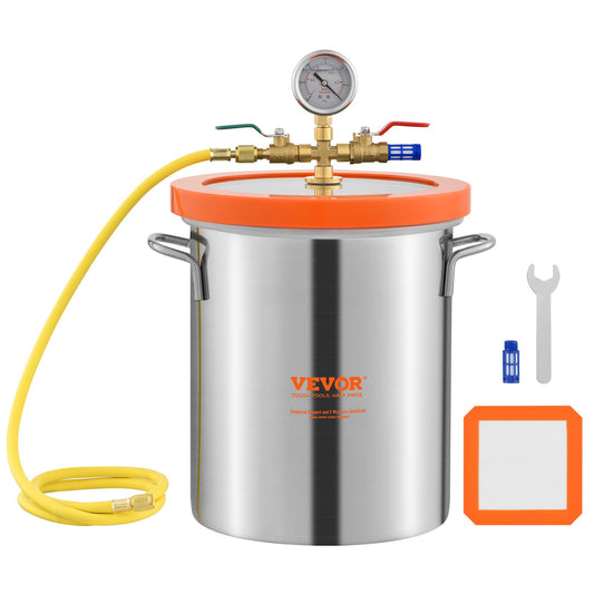 Vacuum Chamber Tempered Glass Lid Vacuum 5 Gal Degassing Chamber Silicone