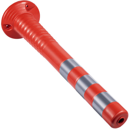 Traffic Delineator, 6 ST-stolpar Channelizer Cone, Delineator Post Kit 30” i höjd, PU Trafikstolpe, Orange säkerhetskoner, Portabla fjäderstolpar med bas, Barriärkoner med reflekterande band