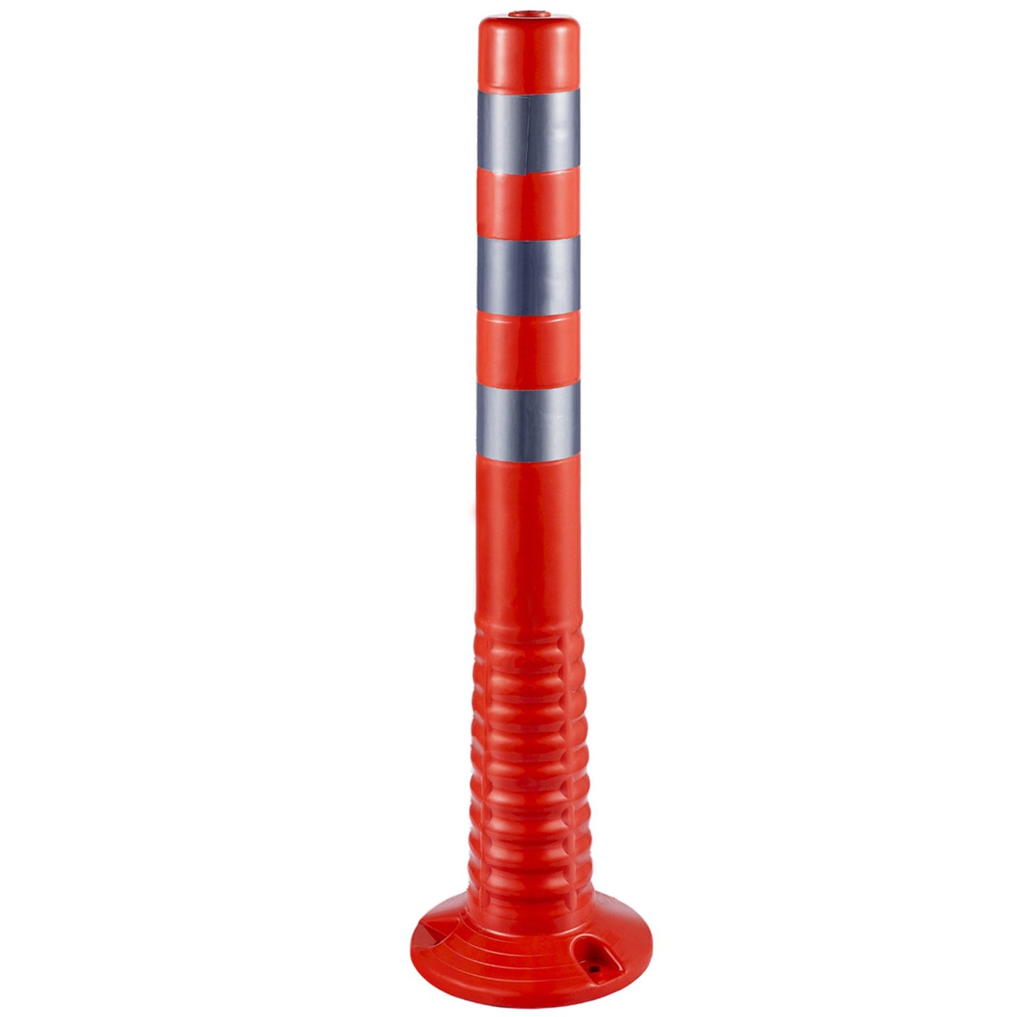 Traffic Delineator, 6 ST-stolpar Channelizer Cone, Delineator Post Kit 30” i höjd, PU Trafikstolpe, Orange säkerhetskoner, Portabla fjäderstolpar med bas, Barriärkoner med reflekterande band