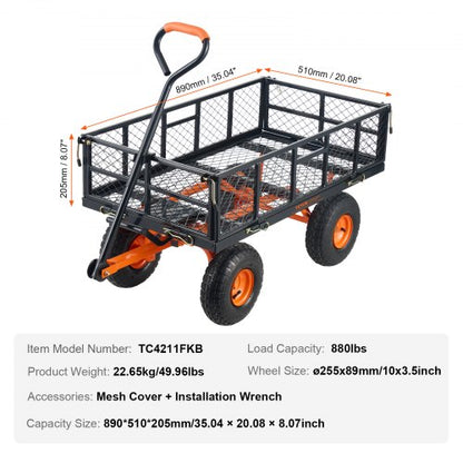 garden dump cart Heavy duty metal garden carts and wagons 880 lbs Loading | EU