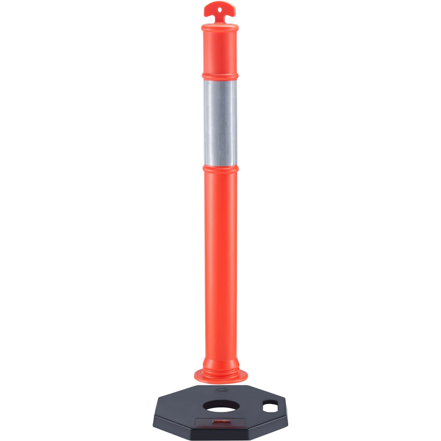 Traffic Delineator-stolpkoner, 2-pack, Trafiksäkerhetsavgränsningsbarriär med 16,93 x 16,93 i gummibas, för trafikkontroll Varning Utomhus användning inomhus Parkeringsplats Konstruktion Varning Vägar