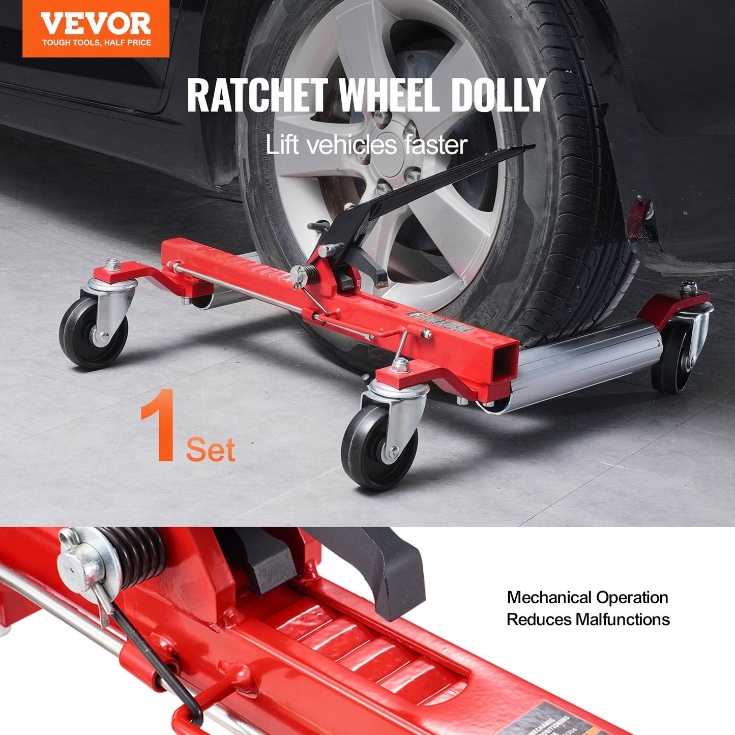 Rad Dolly Heavy Duty Fahrzeug Positionierung Reifen Jack Auto Heber 1500 Lbs