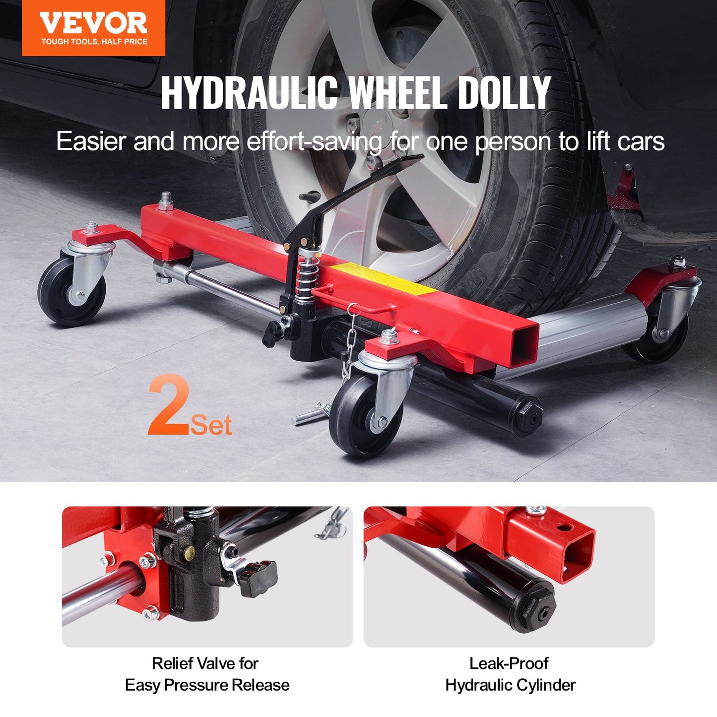 Rad Dolly Heavy Duty Fahrzeug Positionierung Reifen Auto Heber 1500Lbs 2 Pack