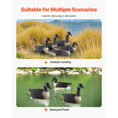 Canada Goose Decoy Utomhusgåsflytare med ultrarealistisk färg 6-pack