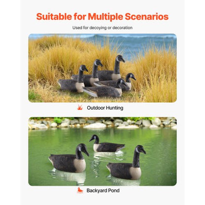 Canada Goose Decoy Utomhusgåsflytare med ultrarealistisk färg 6-pack