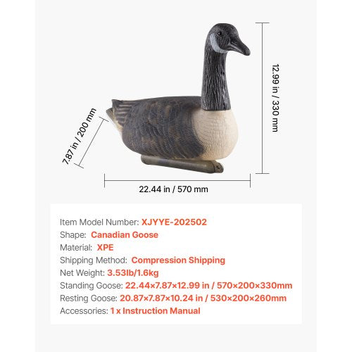 Canada Goose Decoy Utomhusgåsflytare med ultrarealistisk färg 6-pack