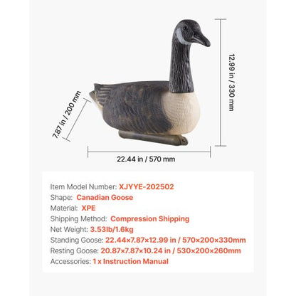 Canada Goose Decoy Utomhusgåsflytare med ultrarealistisk färg 6-pack